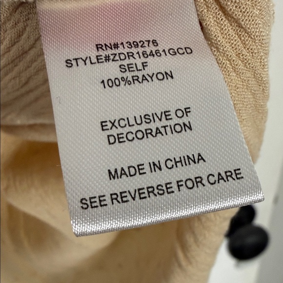 DR2 Beige Tan Embroidered V-Neck Tunic - Picture 7 of 8